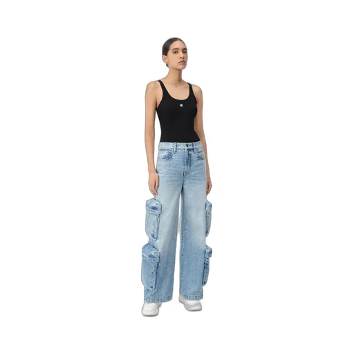 Women - Ma Embroidered Ribbed Tank - Black