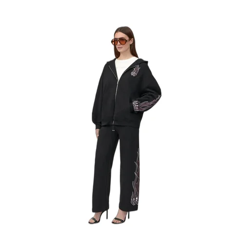 Women - Ma Flames Zip Hoodie - Black