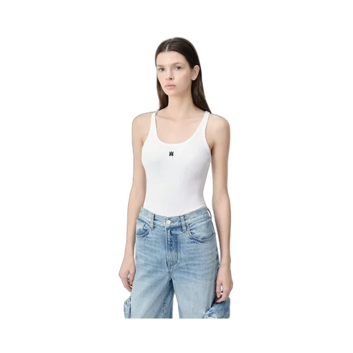 Women - Ma Embroidered Ribbed Tank - White