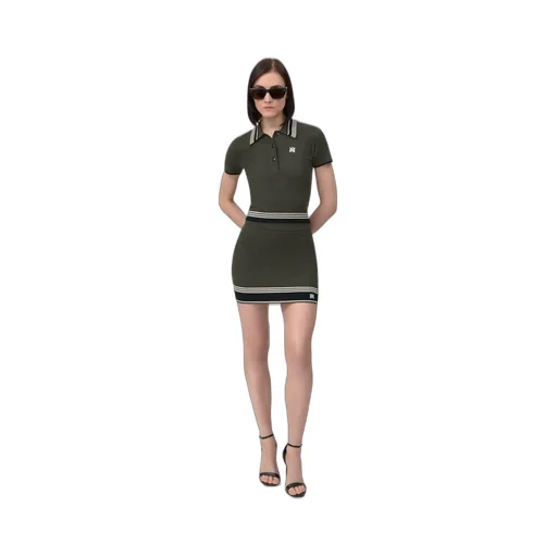 Women - Ma Stripe Mini Skirt - Dark Sage