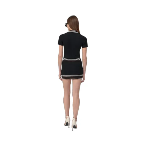 Women - Ma Stripe Mini Skirt - Black