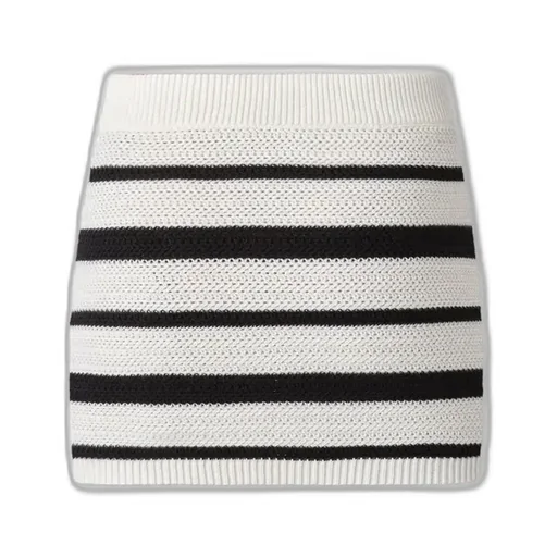 Women - Ma Striped Mini Skirt - Black Alabaster