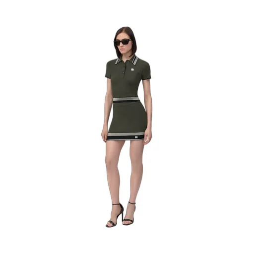 Women - Ma Stripe Polo - Dark Sage