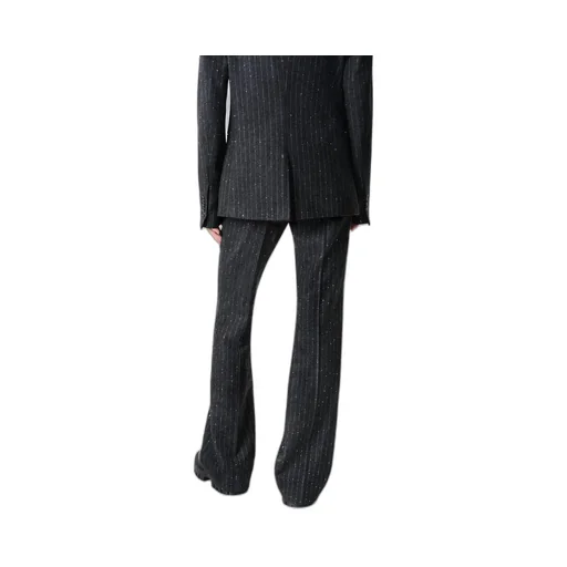 Women - Sequin Pinstripe Kick Flare - Dark Grey