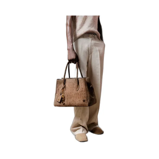 Women - Suede Croc Honey 40 Tote - Dark Brown
