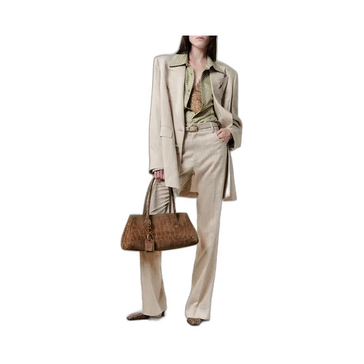Women - Suede Croc Honey 40 Shoulder - Dark Brown