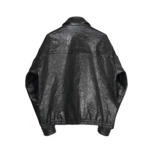 Weston Crinkled Leather Jacket In Goat Leather