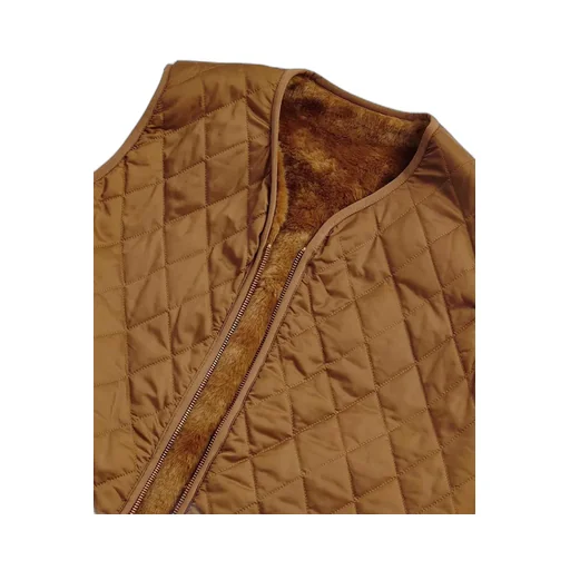 Quilting Fur Reversible Liner Vest