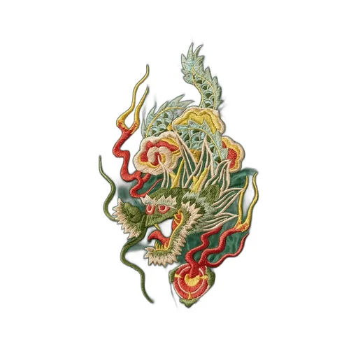 Wool Melton × Acetate Souvenir Jacket - Dragon Head