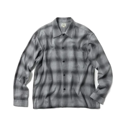 Cotton×Silk Nel Check Open Shirt