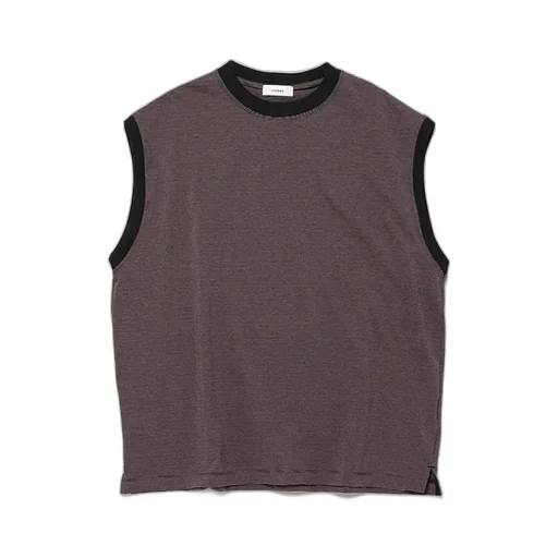 Narrow Border Nosleeve Tee Shirts