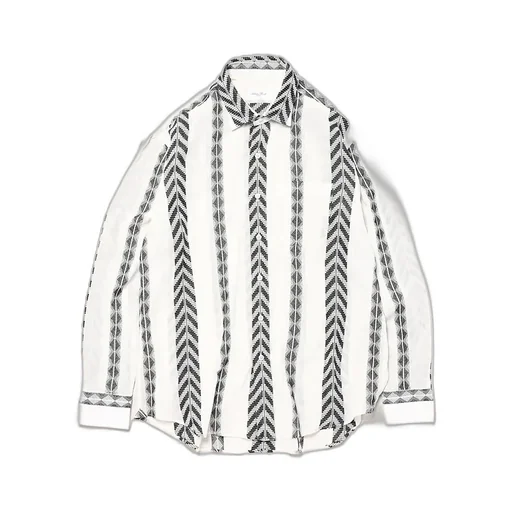 Ls598 Geometric Stripe Shirt