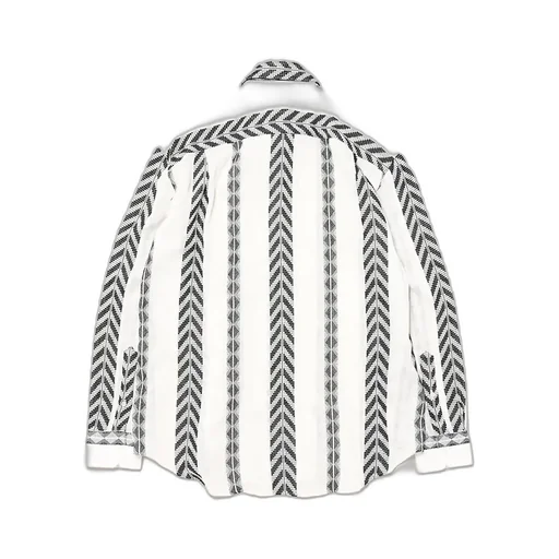 Ls598 Geometric Stripe Shirt