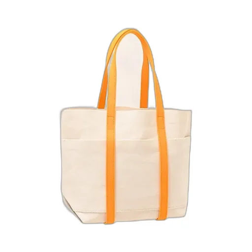 Washed Canvas 6Pockets Tote - 2Tone