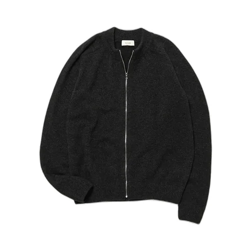 Ckkt-039 Zip Crew Neck Cardigan - Wool