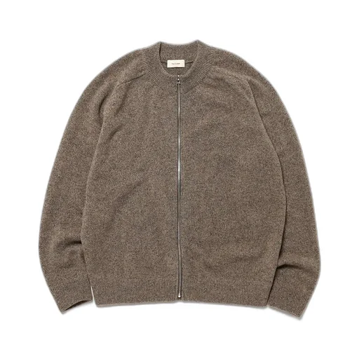 Ckkt-039 Zip Crew Neck Cardigan - Wool