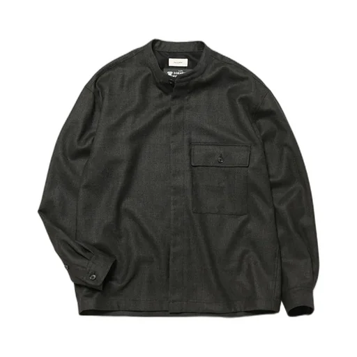 Cksh-023 Collarless Over Shirts - Wool