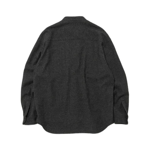 Cksh-025 Zip Collarless Shirts - Wool/Silk/Cashmere