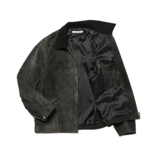 Leather Detroit Jacket - Goat Suede Antique Finish