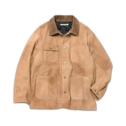 Leather Michigan Chore Coat - Goat Suede Antique Finish