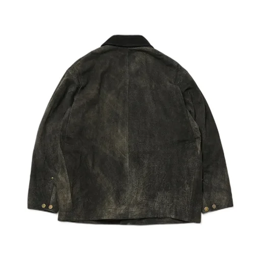Leather Michigan Chore Coat - Goat Suede Antique Finish