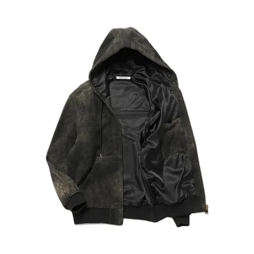 Leather Active Jacket - Goat Suede Antique Finish