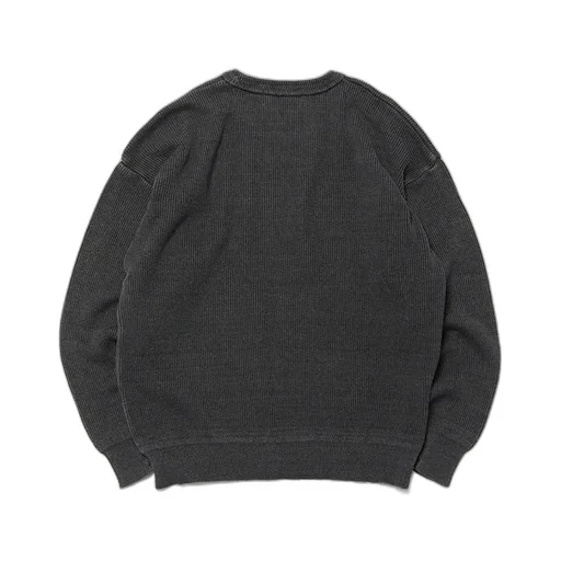 Crew Neck Indigo Knit Sweater - Wash