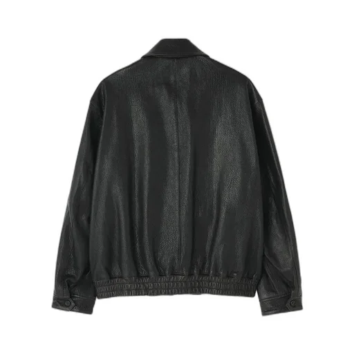 Leather Zip Up Blouson ‐Sheep Shrink Leathe‐