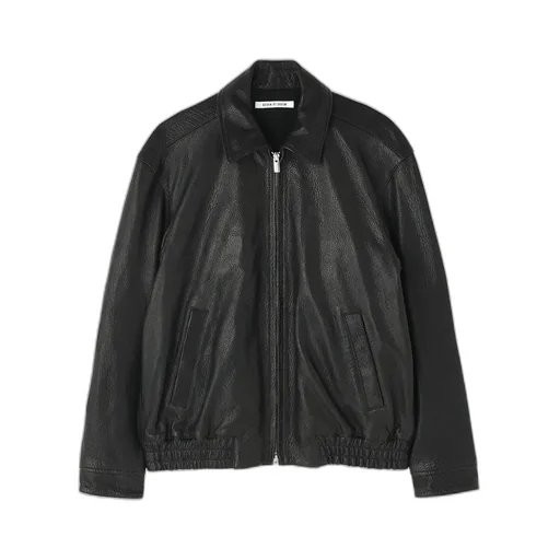 Leather Zip Up Blouson ‐Sheep Shrink Leathe‐