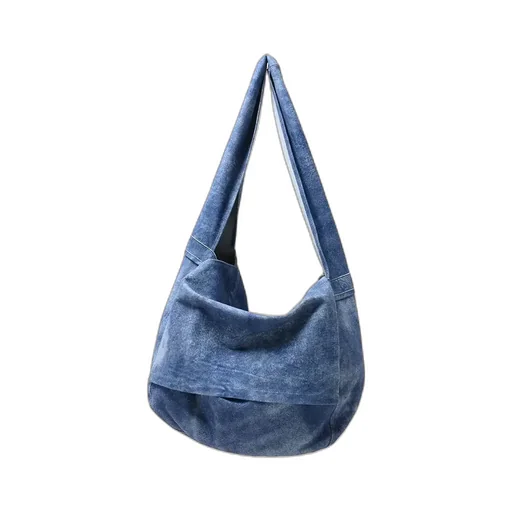 Leather Shoulder Bag - Goat Suede Antique Finish -