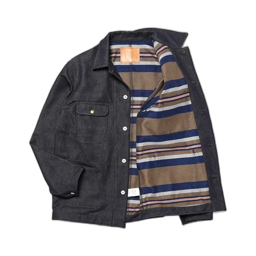 Cashmere Denim Railroad Chore Jacket