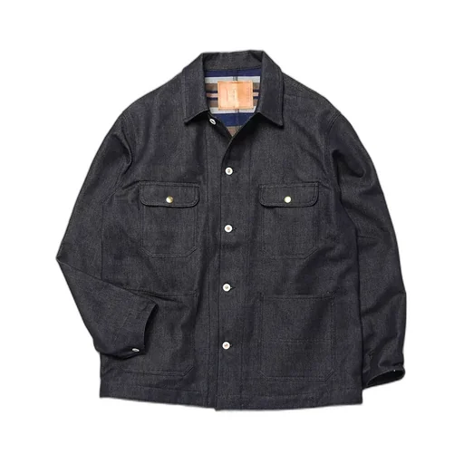 Cashmere Denim Railroad Chore Jacket