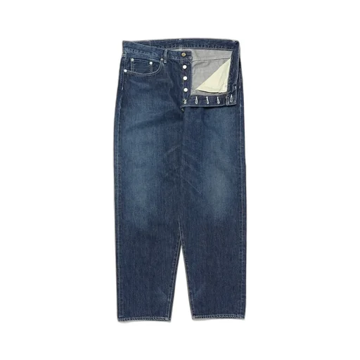 Selvage Denim Five Pocket Tapered Pants - Dark Fade-