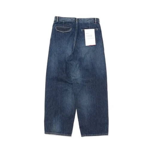 Selvage Denim Two Tuck Pants-Dark Fade-