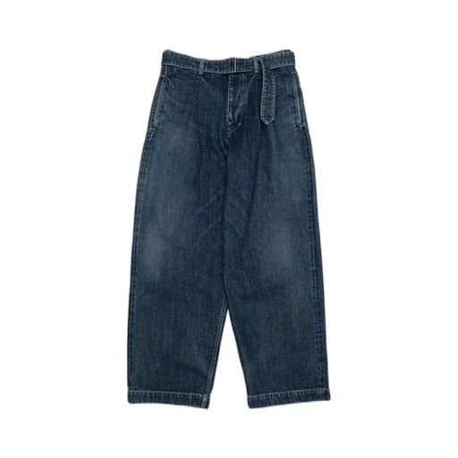 Selvage Denim Belted Pants -Dark Fade-