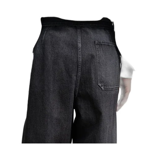 Selvage Denim Belted Pants -Dark Fade-