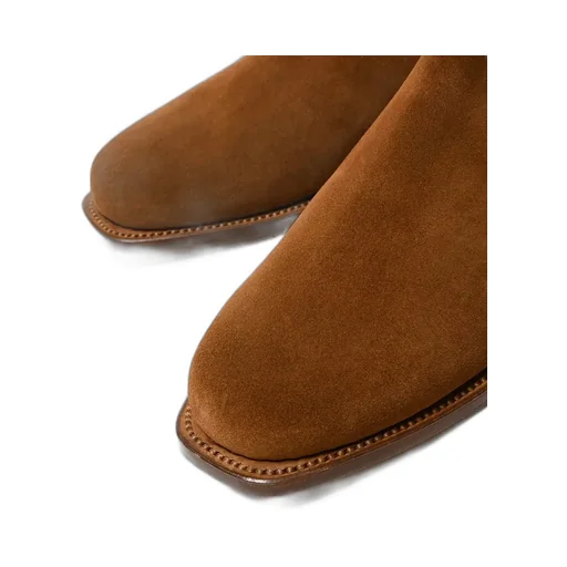 Side Zip Boots - Calf Suede