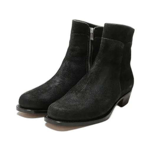 Side Zip Boots - Waxed Ezojika Suede