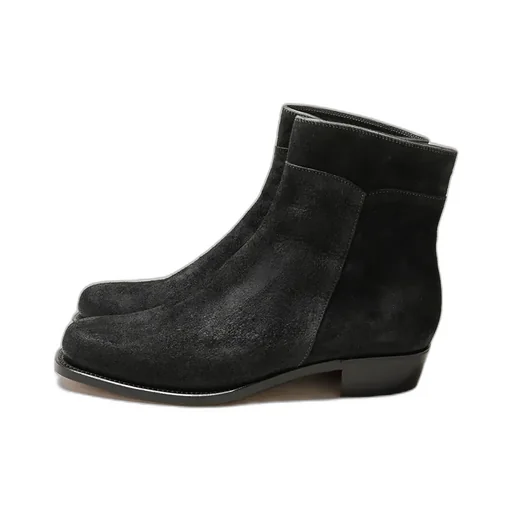 Side Zip Boots - Waxed Ezojika Suede