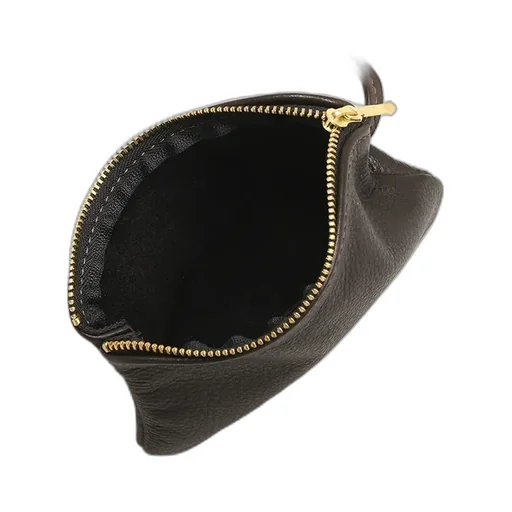 6 Inch Zippered Pouch With Leather Code