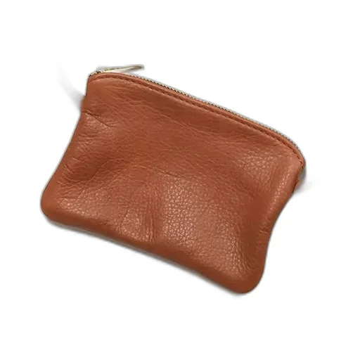 6 Inch Zippered Pouch With Leather Code