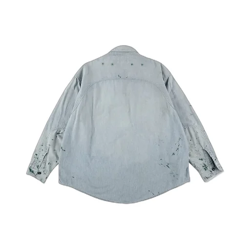 Paint Stained Chambray Shirt,Vent Holes
