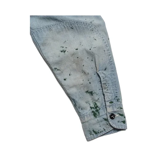 Paint Stained Chambray Shirt,Vent Holes
