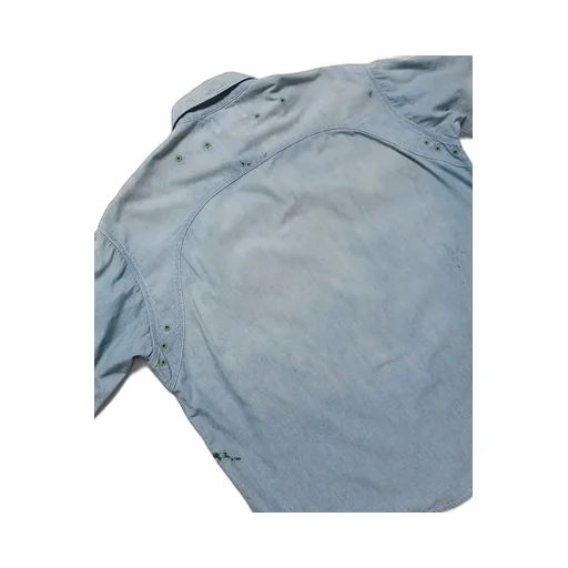 Paint Stained Chambray Shirt,Vent Holes