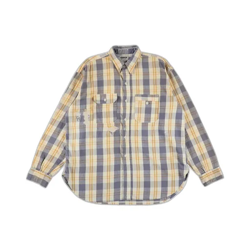 Unique Pocket Checked Flannel Shirt Aged