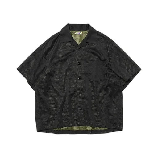 Double Mesh Open-Collar Shirt