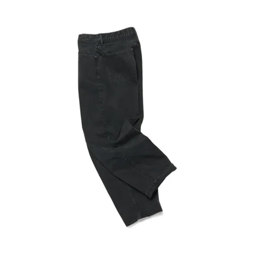 Black Washed Wide Denim Pants