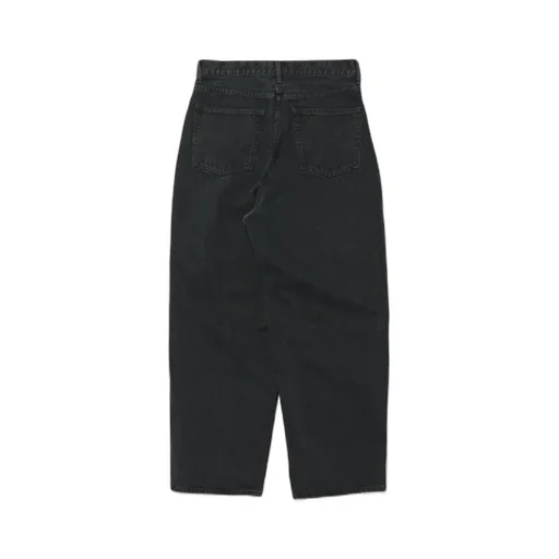 Black Washed Wide Denim Pants