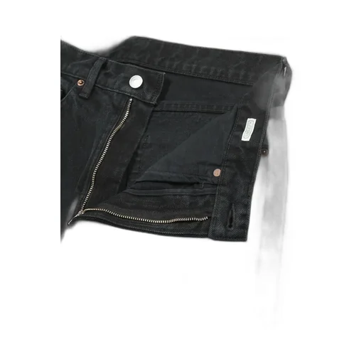 Black Washed Wide Denim Pants