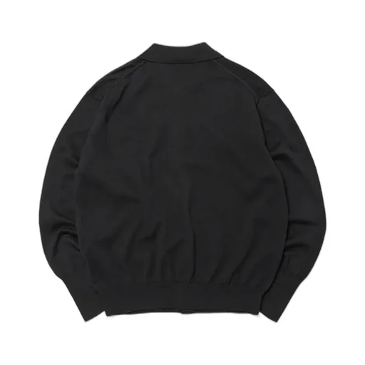 Cotton Knit Polo Collar Cardigan